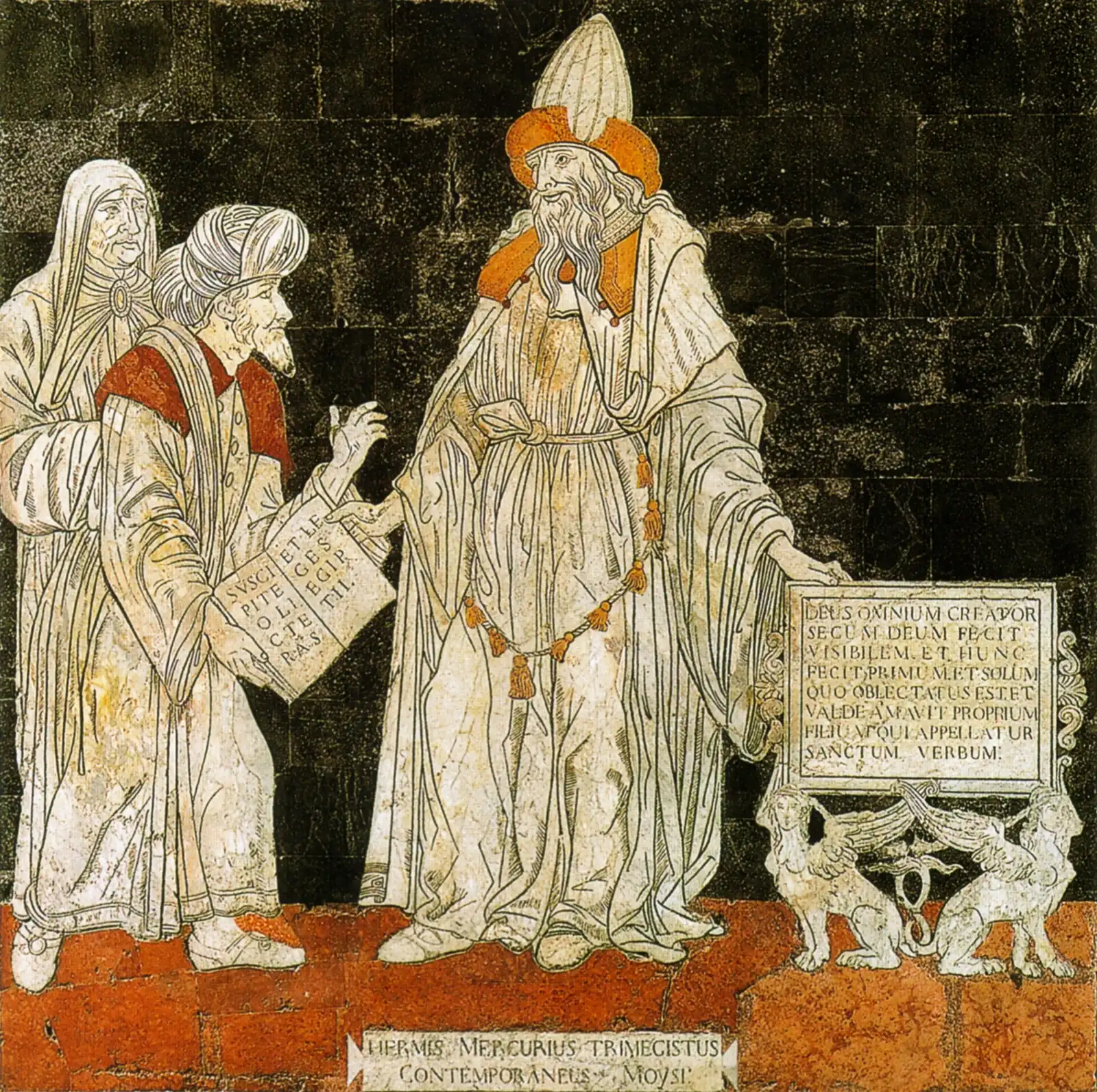 Hermes Trismegisto representado no pavimento de mármore da Catedral de Siena, do século XV
